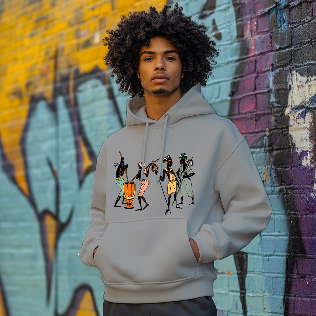 Gray African Art Style 202 - Man Hoodie