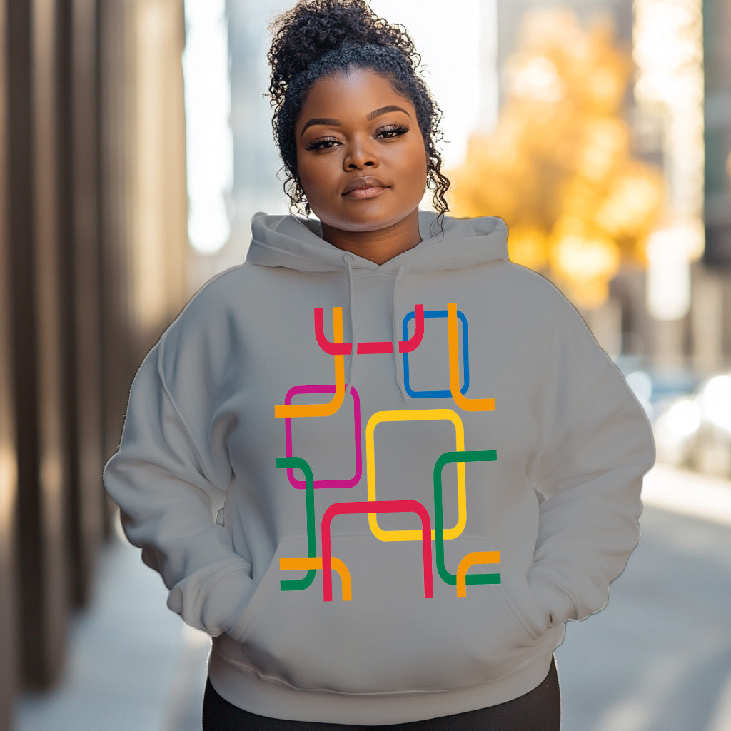 Gray Colorful abstract pattern Woman Hoodie