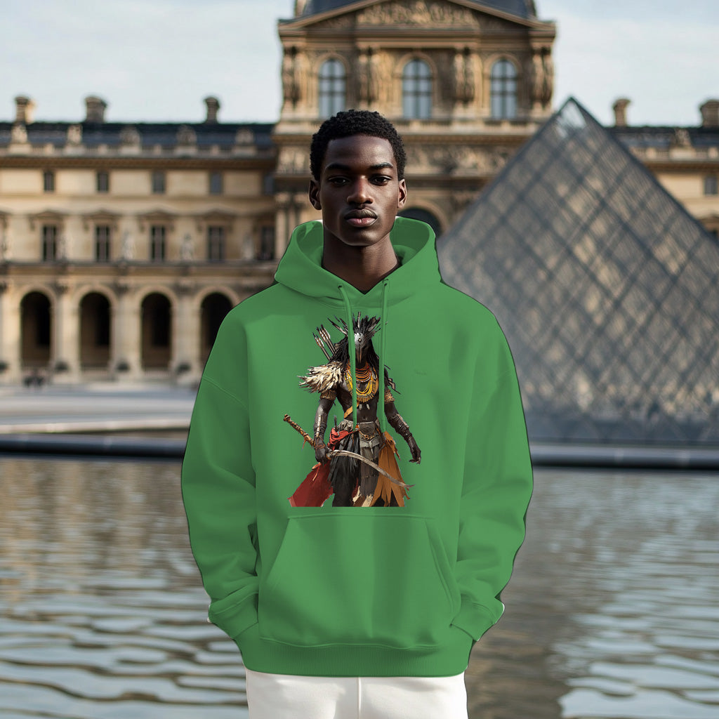 Green African Warrior Style 203 - Man Hoodie