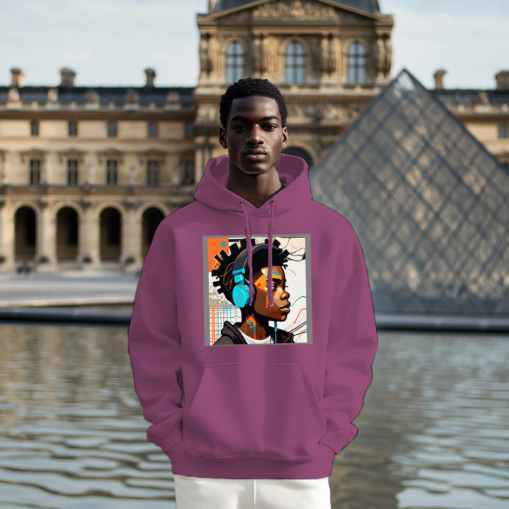 Maroon Music Lover Style 202 - Man Hoodie