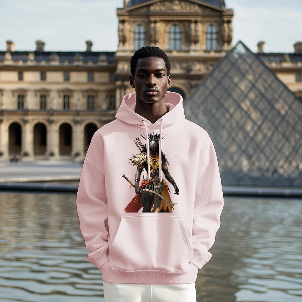 Light Pink African Warrior Style 203 - Man Hoodie
