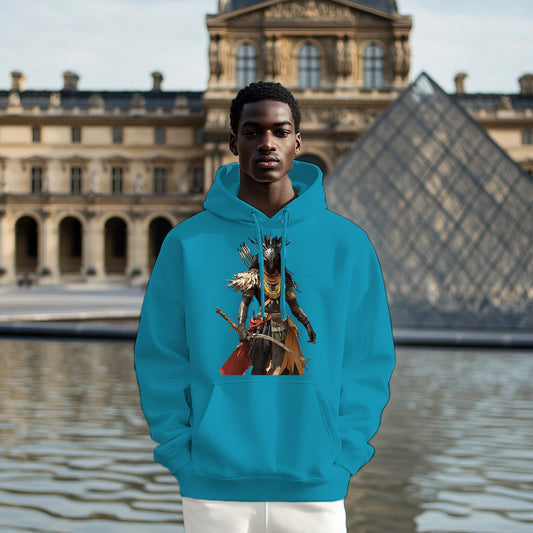Blue African Warrior Style 203 - Man Hoodie