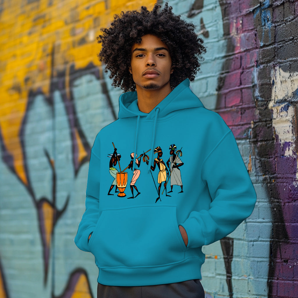 Blue African Art Style 202 - Man Hoodie