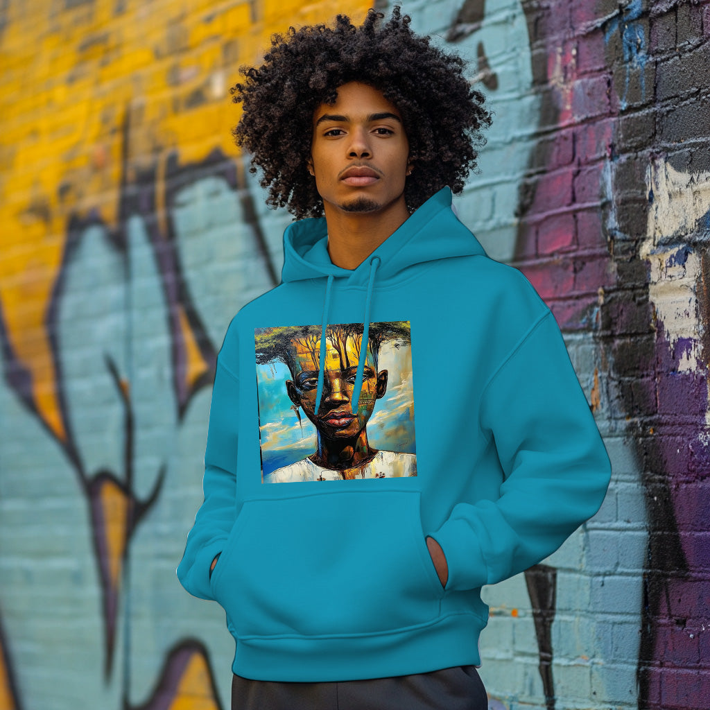 Blue Damina Painting Style 202 - Man Hoodie