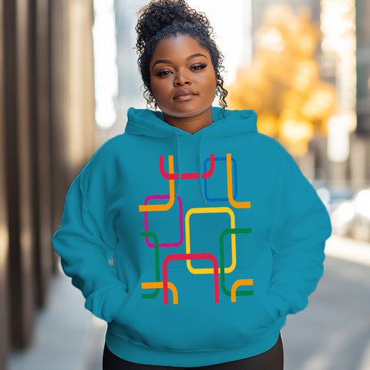 Blue Colorful abstract pattern Woman Hoodie
