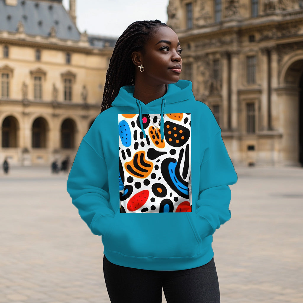 Blue Colorful Print Style 203 - Woman Hoodie
