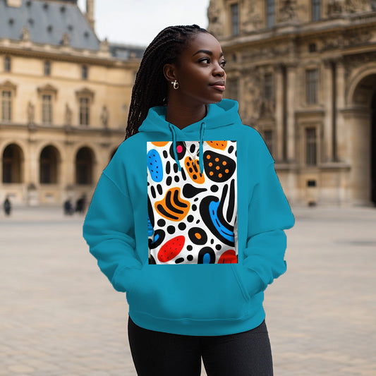 Blue Colorful Print Style 203 - Woman Hoodie