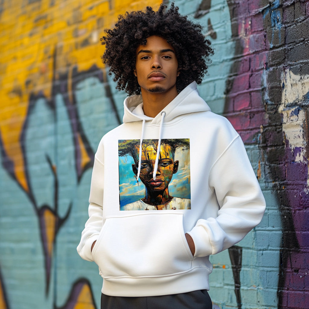 White Damina Painting Style 202 - Man Hoodie