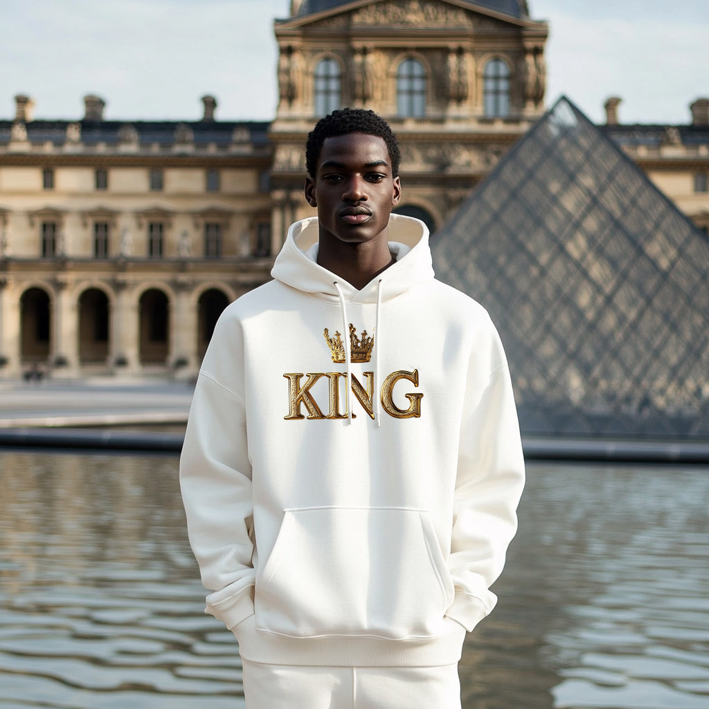 White A KING Style 202 - Man Hoodie