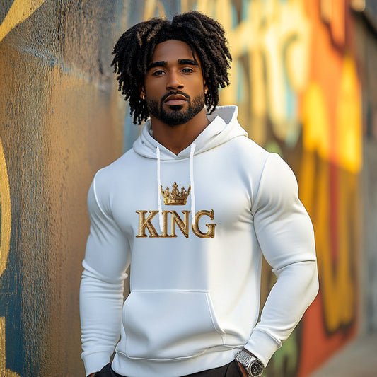 White A KING Style 202 - Man Hoodie