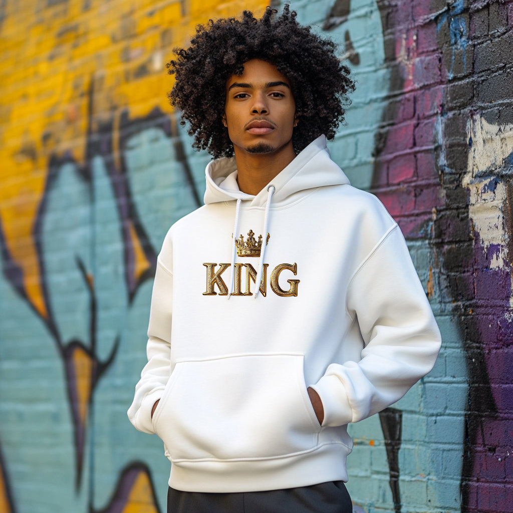 White A KING Style 202 - Man Hoodie