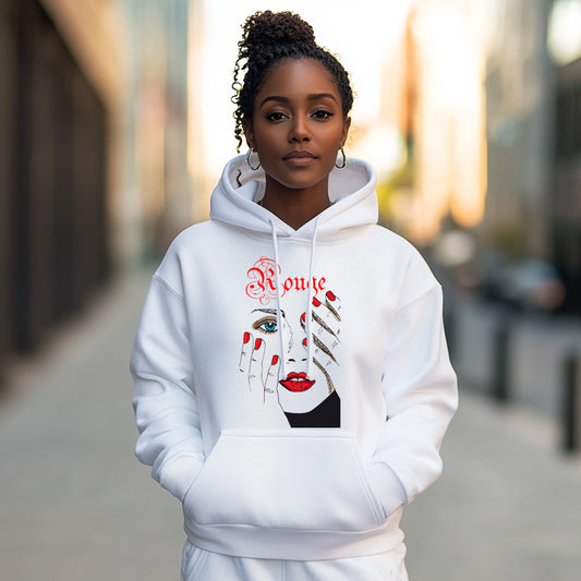 White Red Lipstick - Woman Hoodie