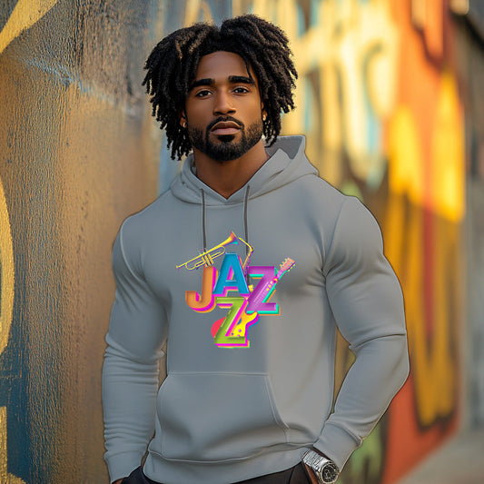 Gray Jazz Fashion Style 204 - Man Hoodie