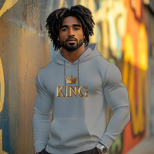 Gray A KING Style 202 - Man Hoodie