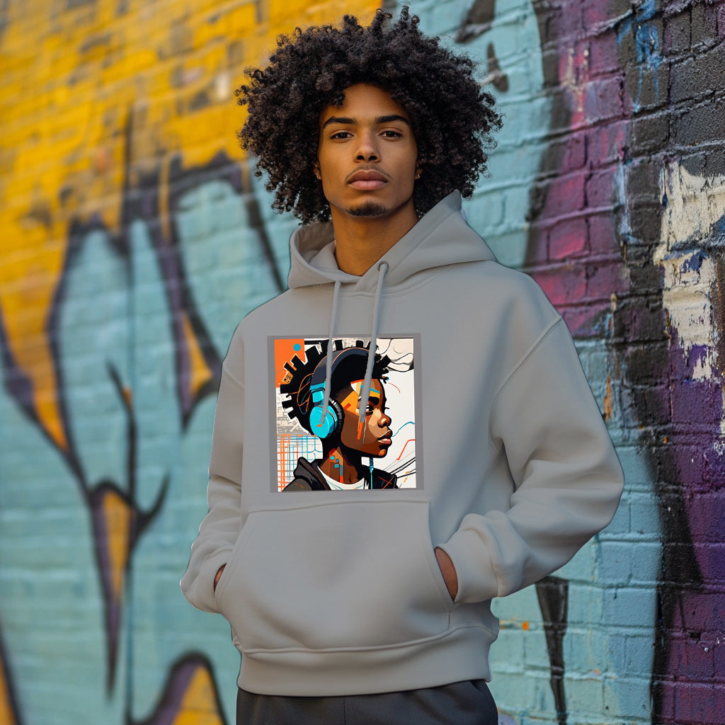 Gray Music Lover Style 202 - Man Hoodie