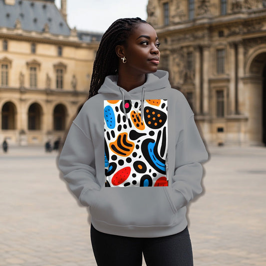 Gray Colorful Print Style 203 - Woman Hoodie