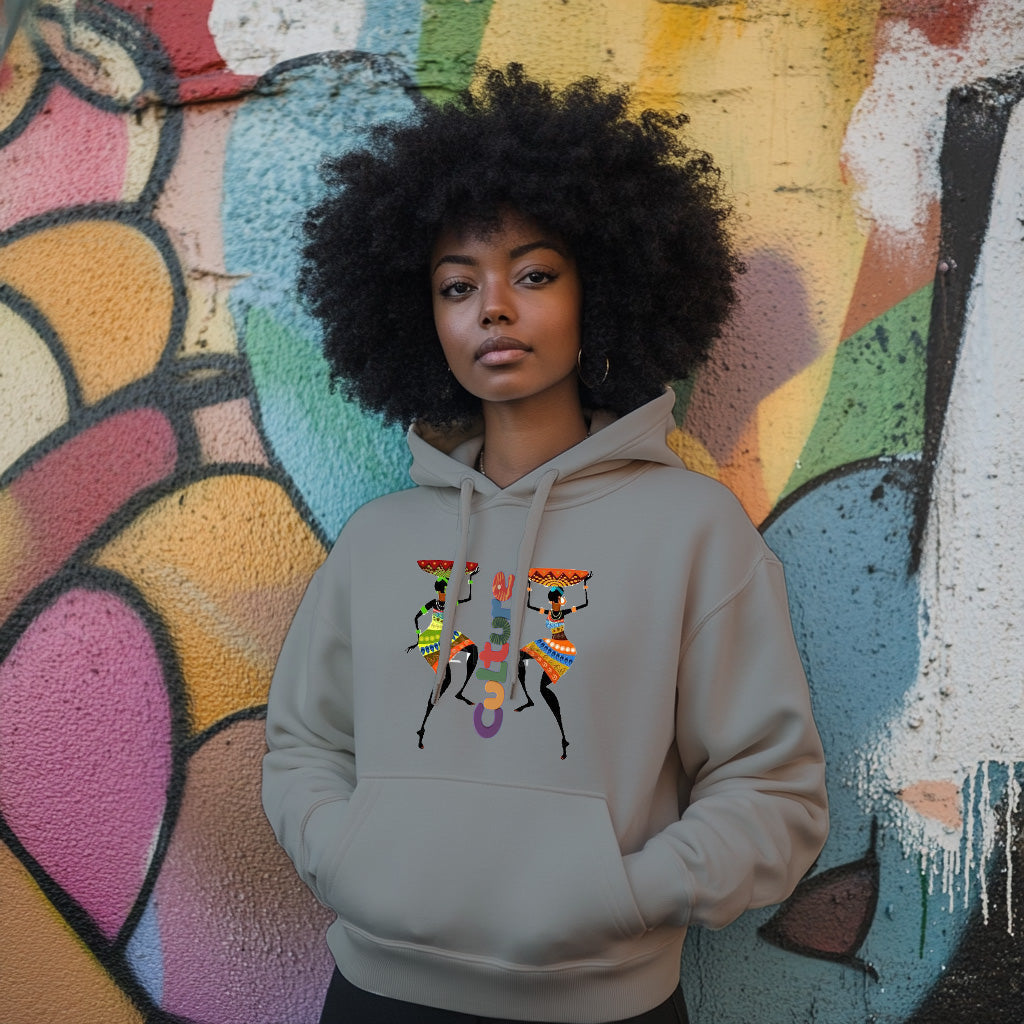 Gray Dancing Tribal Women- Woman Hoodie