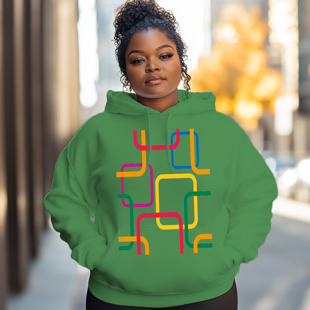 Green Colorful abstract pattern Woman Hoodie