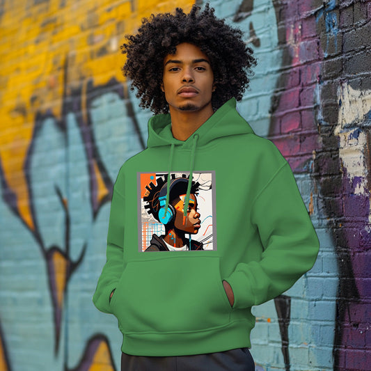 Green Music Lover Style 202 - Man Hoodie