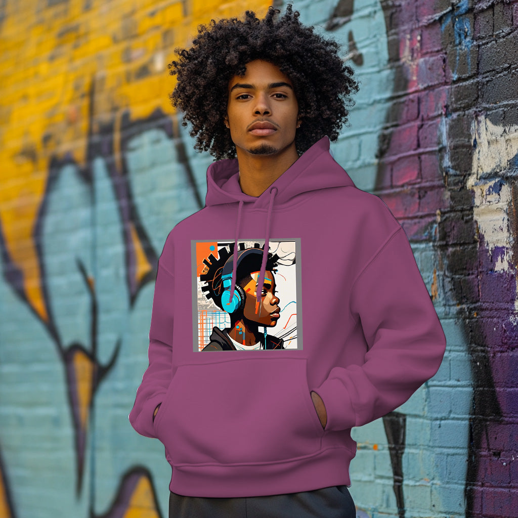 Maroon Music Lover Style 202 - Man Hoodie