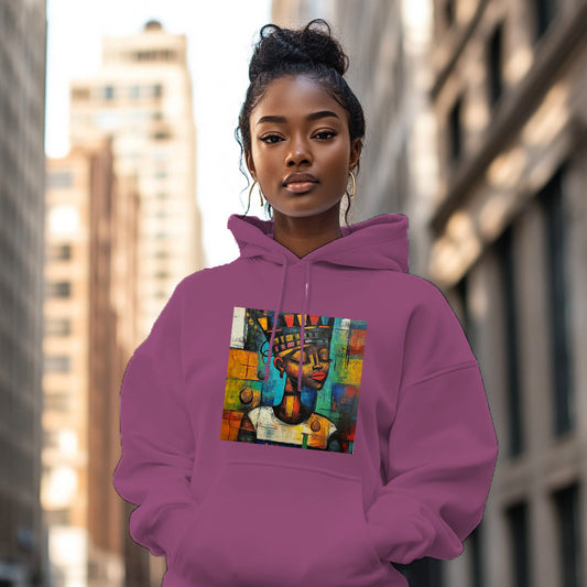 Maroon Damina Graphic Print 202 - Woman Hoodie