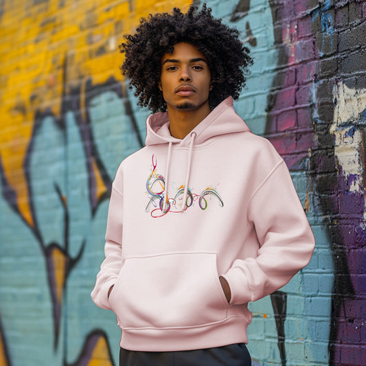 Light Pink Colorful Musical abstract pattern Man Hoodie