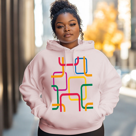 Light Pink Colorful abstract pattern Woman Hoodie