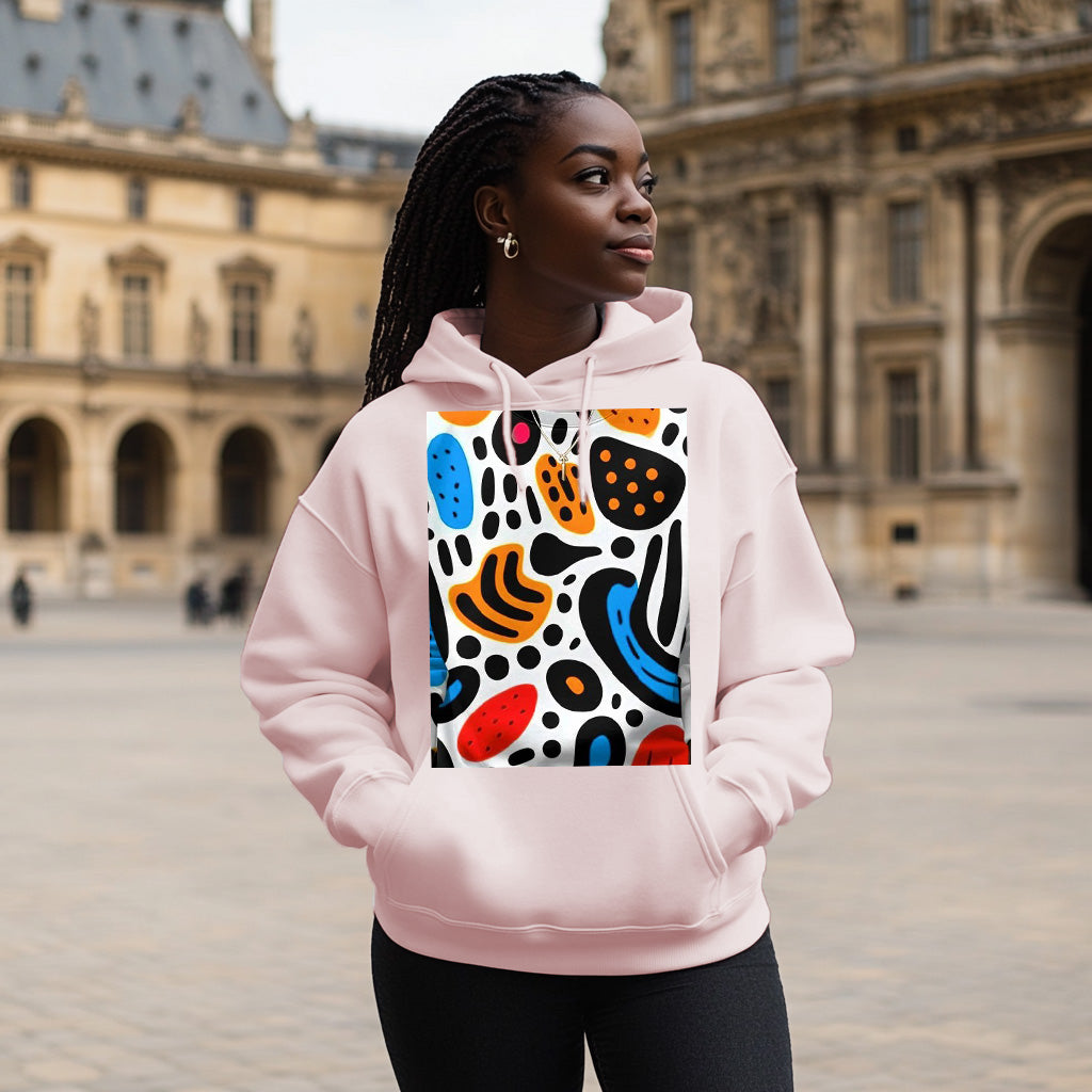 Light Pink Colorful Print Style 203 - Woman Hoodie
