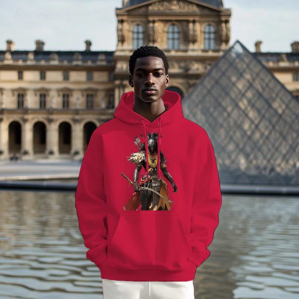 Red African Warrior Style 203 - Man Hoodie