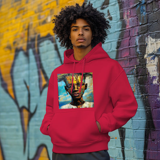 Red Damina Painting Style 202 - Man Hoodie