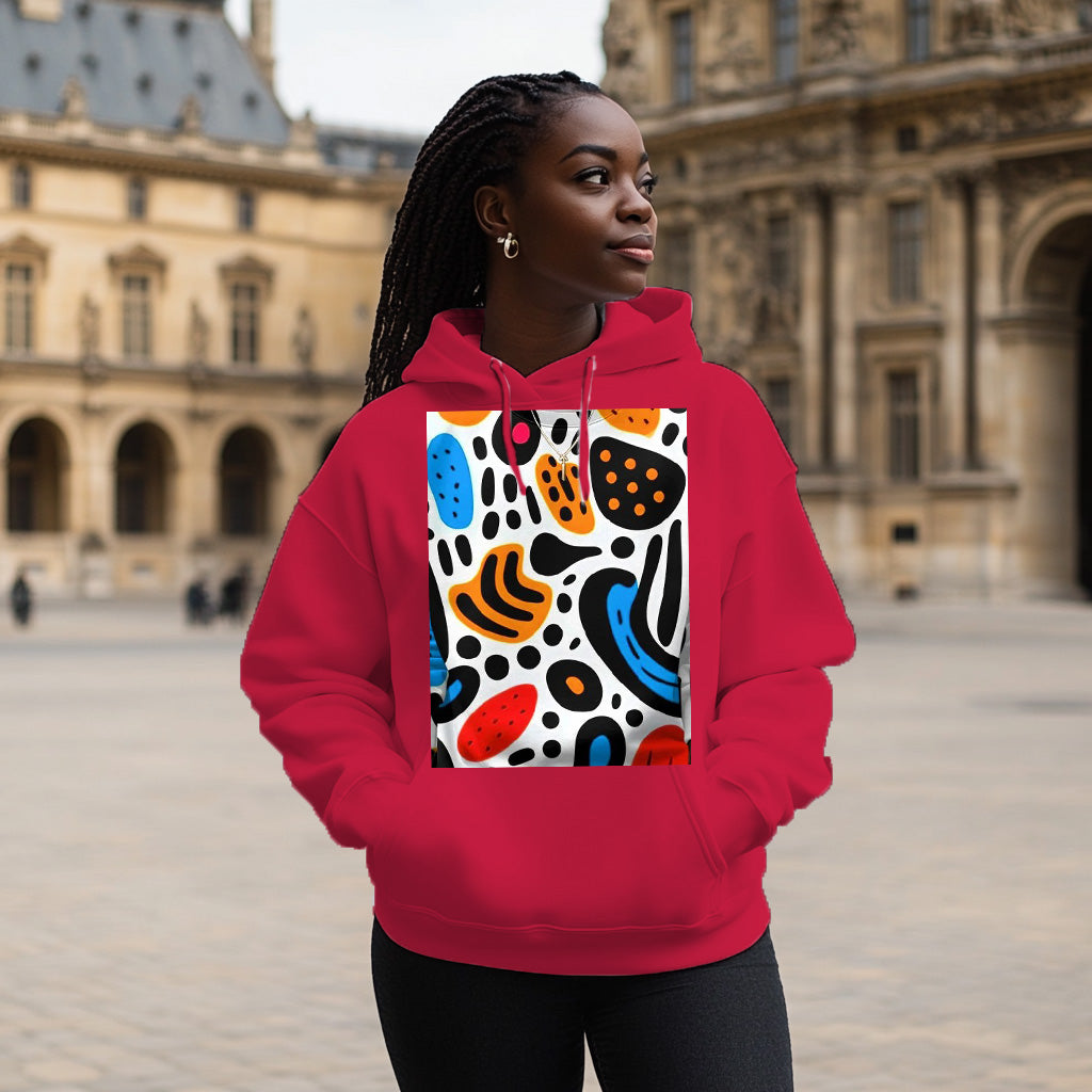 Red Colorful Print Style 203 - Woman Hoodie