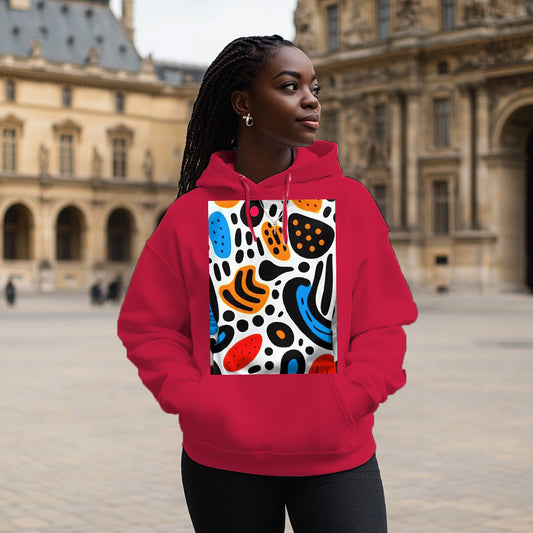 Red Colorful Print Style 203 - Woman Hoodie
