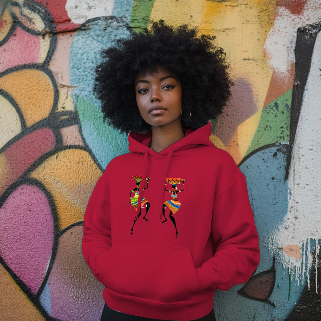 Red Dancing Tribal Women- Woman Hoodie