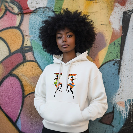 White Dancing Tribal Women- Woman Hoodie